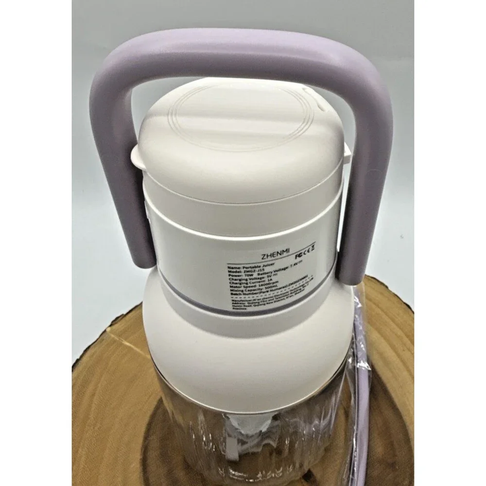 ZHENMI Portable Blender, Personal Blender for Smoothies/Shakes Cordless Purple